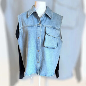 AGOLDE Women’s Denim Hadley Sleeveless Shirt Vest Size M